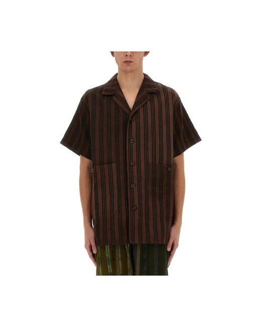Uma Wang Black Short Sleeve Shirts for men