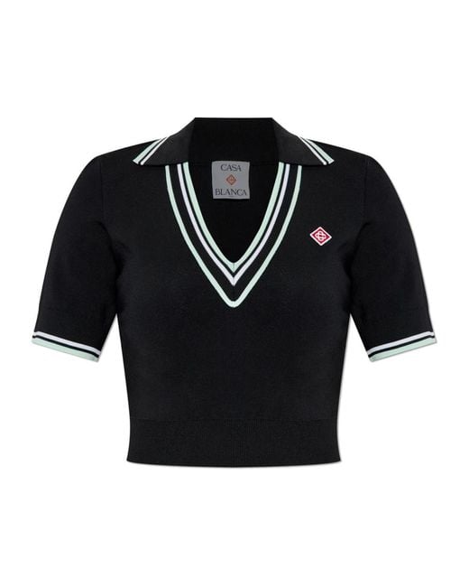 Casablanca Black Polo Shirts
