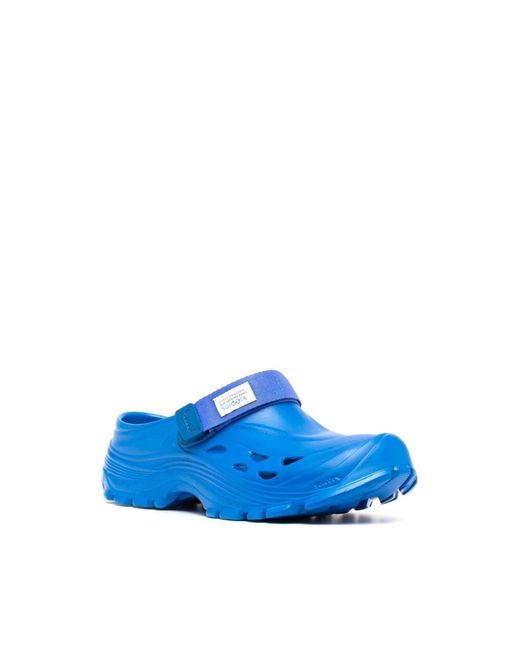 Suicoke Schoenen ,Blauw ,Blauwe Touch-Strap Muiltjes Met Uitgesneden Details in het Blue voor heren