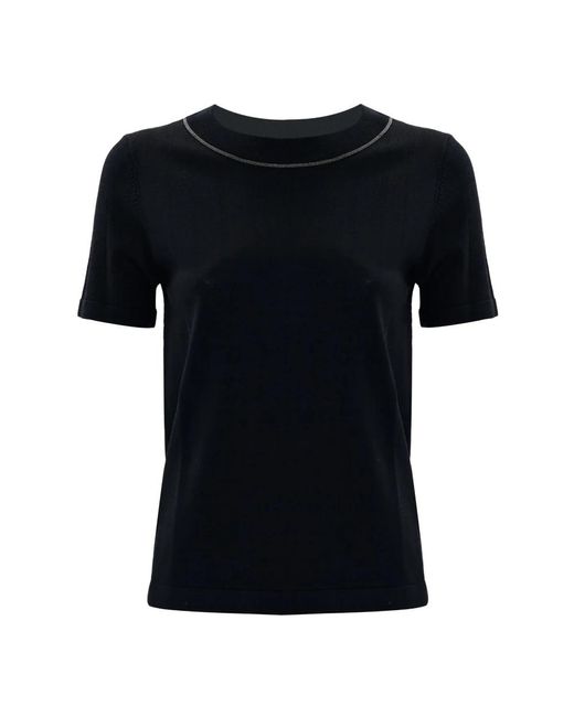 Kocca Black Glänzendes t-shirt mit rundhalsausschnitt