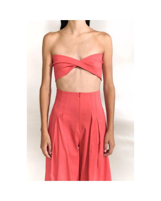 Cortana Red Sleeveless Tops
