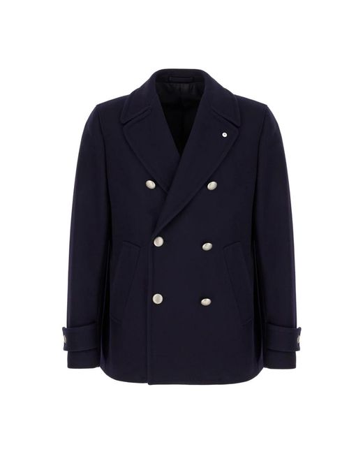 L.b.m. 1911 Blue Double-Breasted Coats for men