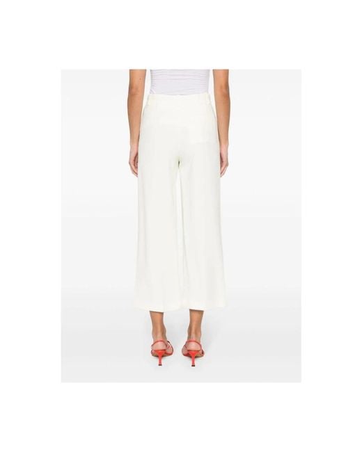 Erika Cavallini Semi Couture White Cropped Trousers