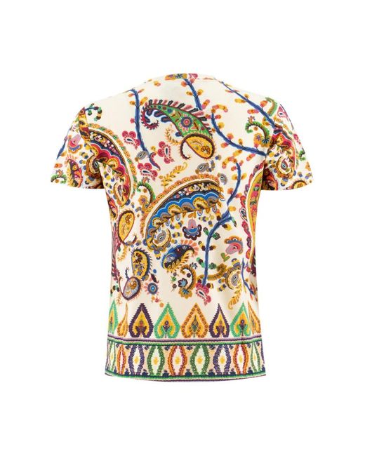 Etro Tops ,Veelkleurig ,Katoen T-Shirt Van Bedrukt Katoen in het Multicolor