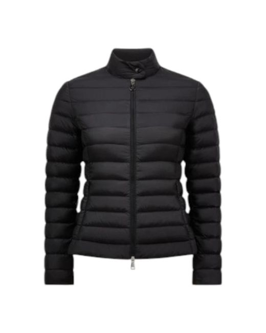 Moncler Jassen ,Zwart ,Leer Korte Donsjas Voor Mild Weer in het Black