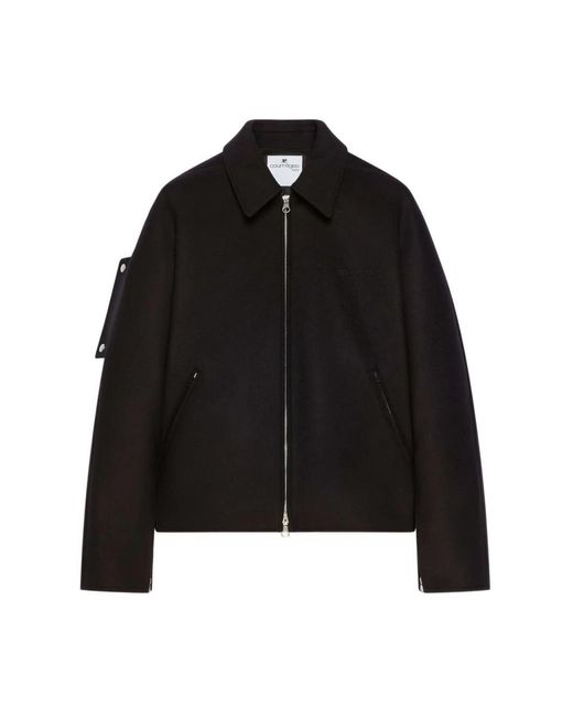 Courreges Jassen ,Zwart ,Wol Geborduurde Wool Bomber Jacket in het Black voor heren