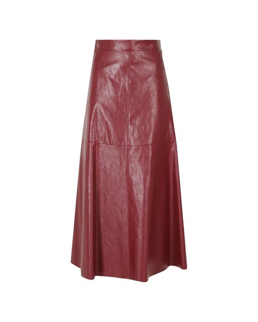 FEDERICA TOSI Red Leather Skirts
