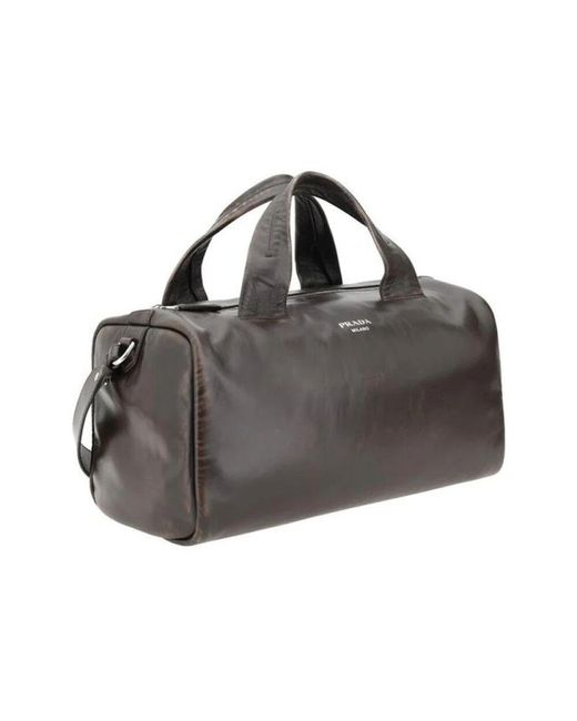 Prada Luxuriöse Lammfell Reisetasche Mit Monogramm in Black für Herren