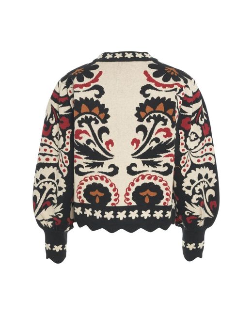 Farm Rio Round-Neck Knitwear in het Black