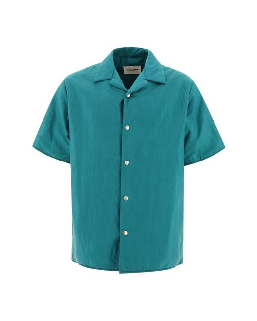 Jil Sander Groene Nylon Overshirt Stijlvolle Jas in het Blue voor heren