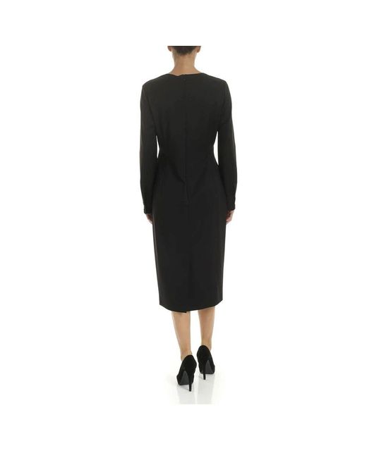 Max Mara Black Chiffon Schwarzes Kleid