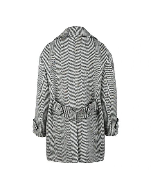 Ermanno Scervino Gray Single-Breasted Coats