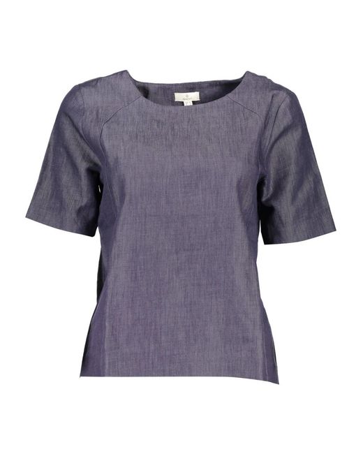 Gant Overhemden ,Blauw ,T-Shirts in het Purple
