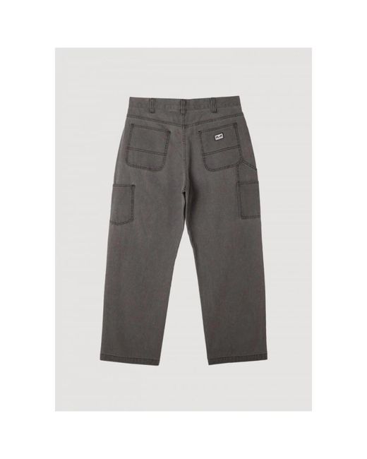 Obey Gray Straight Fit Jeans for men