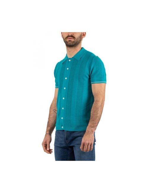 Daniele Fiesoli Blue Short Sleeve Shirts for men