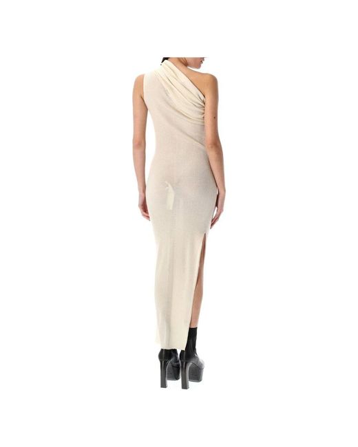 Rick Owens Natural Asymmetrisches one-shoulder-kleid