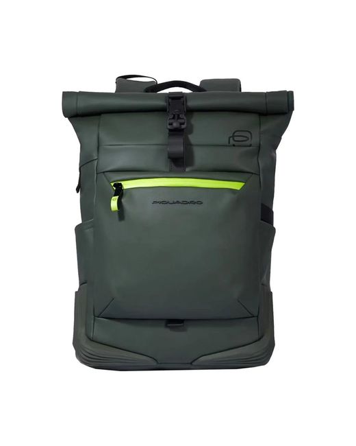 Piquadro Green Roll top rucksack mit pc und ipad gurt