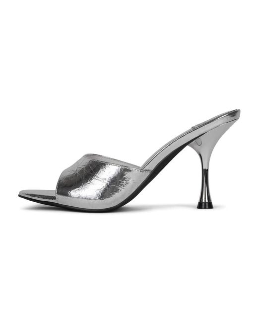 Jeffrey Campbell Gray Silber metallic stiletto sandale mule