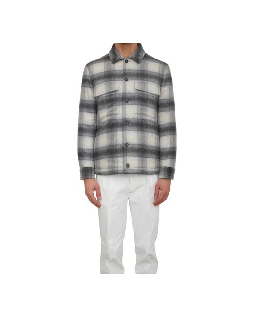 Peserico Giacca Camicia in het Gray voor heren