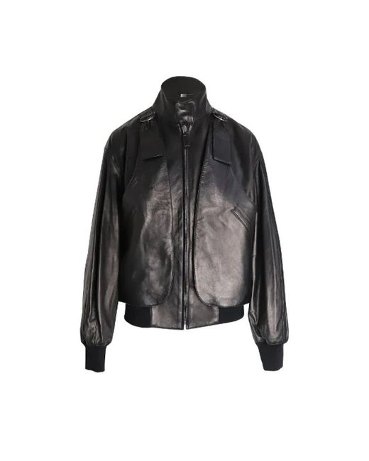 Bottega Veneta Black Leather Jackets