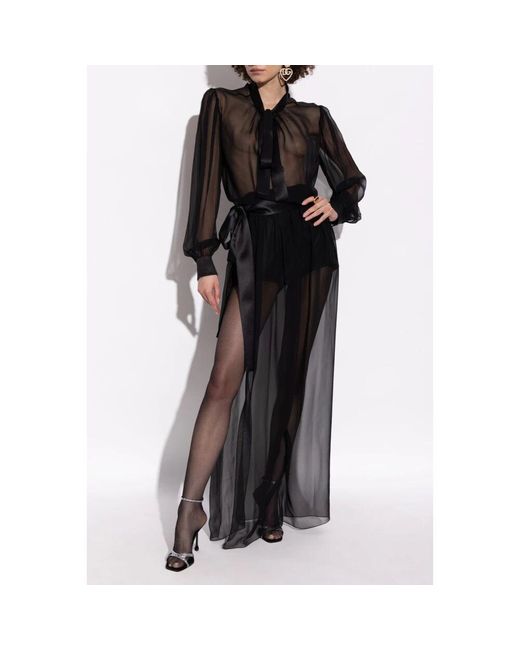 Dolce & Gabbana Black Durchsichtiges hemd