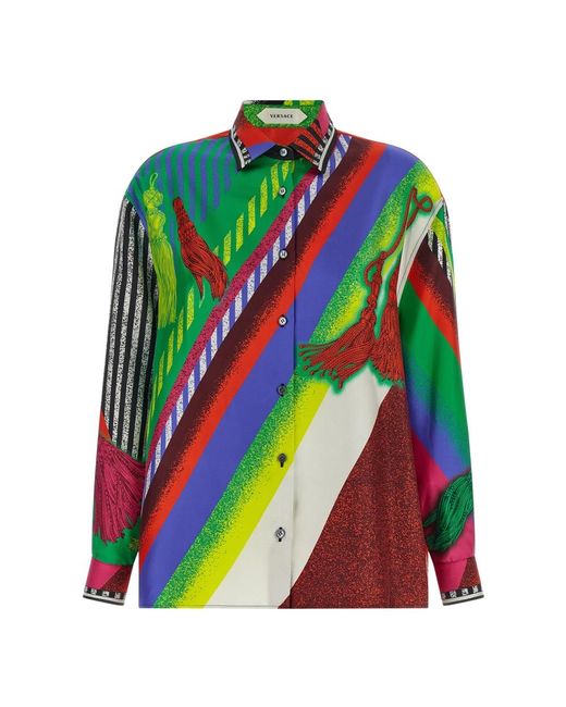 Shirts Versace de color Green