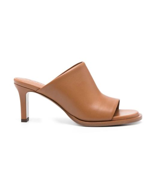 Tod's Brown Braune ledersandalen offene zehe mittelabsatz