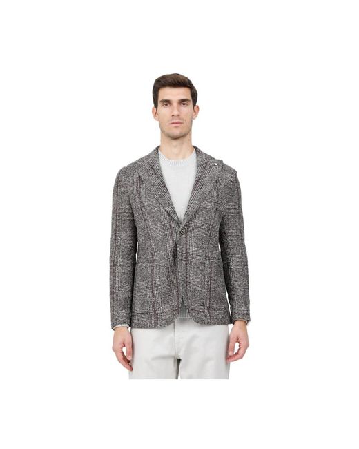 L.b.m. 1911 Jassen ,Grijs ,Wol Giacca Monopetto Con Rever A Lancia in het Gray voor heren