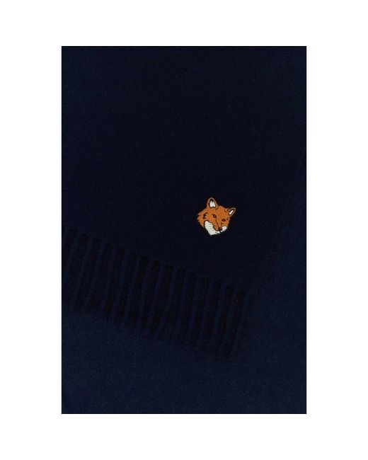 Maison Kitsuné Blue Winter Scarves for men