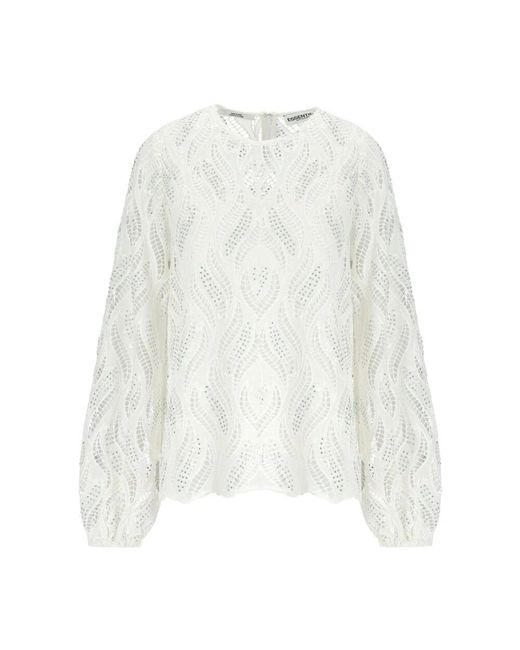 Essentiel Antwerp White Weiße Spitzenbluse Hanover Mit Pailletten