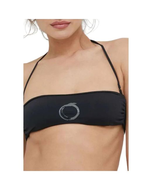 Trussardi Badmode ,Zwart ,Polyester Watercolor Logo Badkleding in het Black