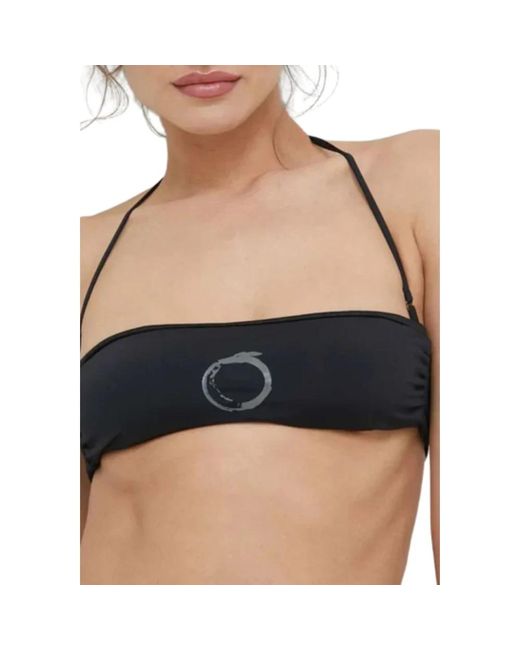 Trussardi Badmode ,Zwart ,Polyester Watercolor Logo Badkleding in het Black