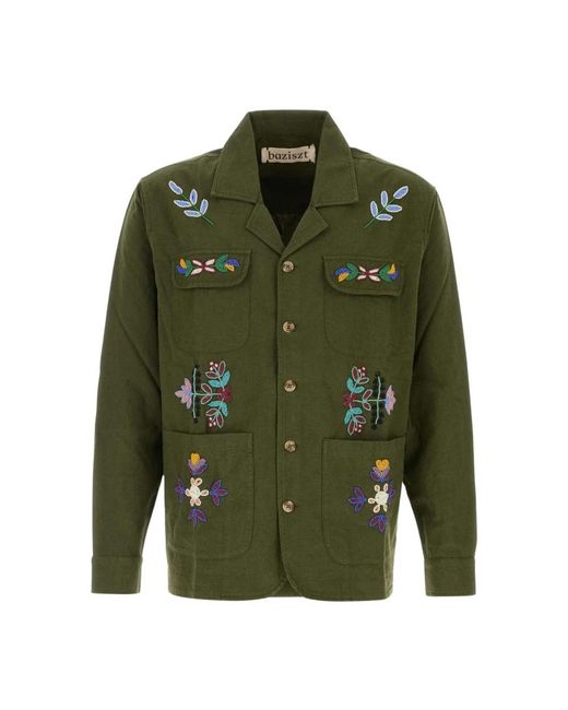 BAZISZT Green Casual Shirts for men