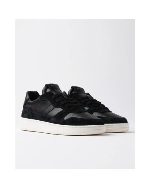 Date Schoenen ,Zwart ,Zwarte Court Sneakers Basic in het Black voor heren