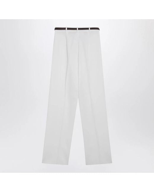 Max Mara White Wide Trousers