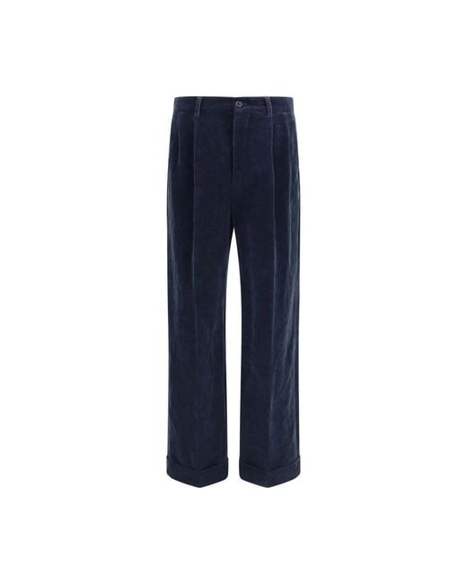 Wide Trousers Valentino de hombre de color Blue