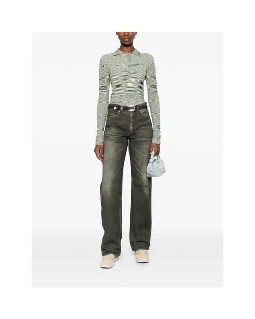 Ganni Green Round-Neck Knitwear