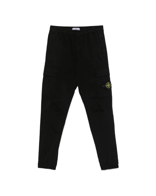 Stone Island Schwarze cargo jogger hose in Black für Herren