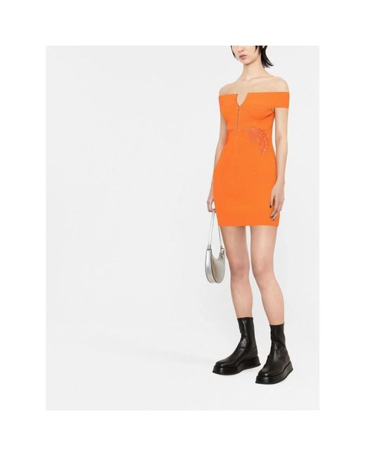 Self-Portrait Orange Short Dresses