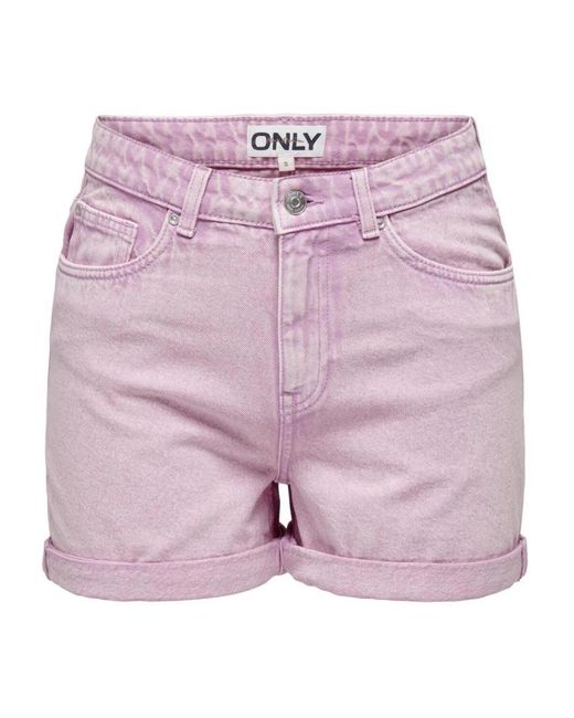 ONLY Korte Broeken ,Roze ,Denim Denim Shorts in het Pink
