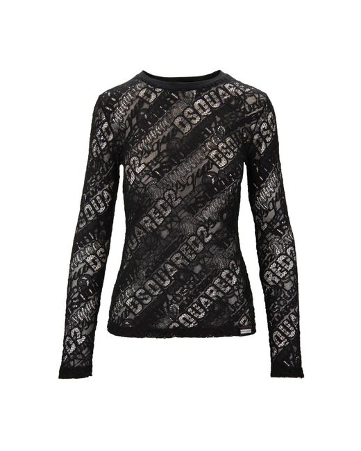 Long Sleeve Tops DSquared² en coloris Black