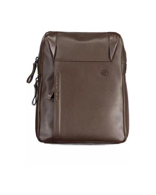 Piquadro Brauner Leder-Laptop-Rucksack Für Männer in Brown für Herren