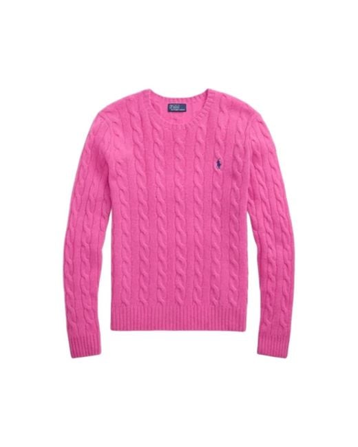 Round-Neck Knitwear Ralph Lauren de color Pink