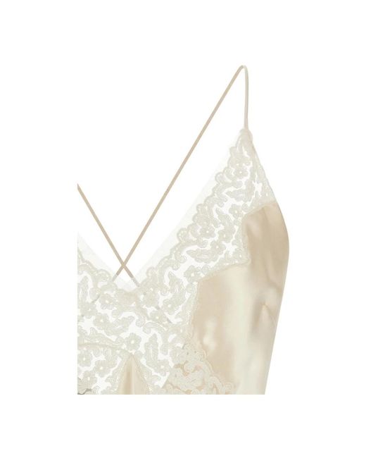 Alberta Ferretti Natural Sleeveless Tops
