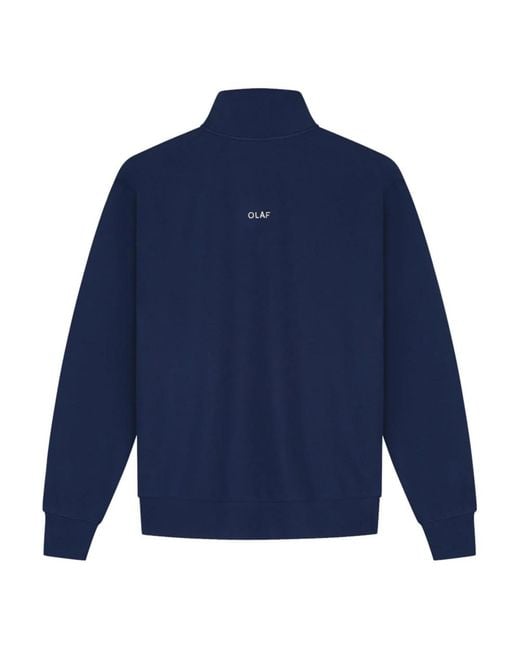 Olaf Hussein Essential Half Zip in Blue für Herren