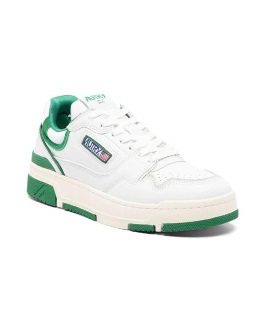 Autry White Weiße leder-sneakers mit wildleder-einsätzen