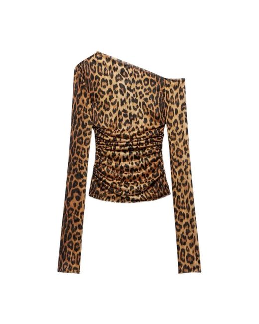 Aniye By Brown Polka Dot V-Ausschnitt T-Shirt