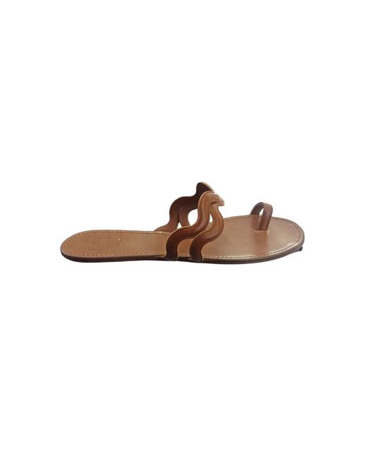 L'Autre Chose Brown Flip Flops