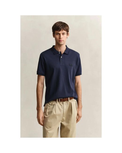 Gant Tops ,Blauw ,Polo Interlock in het Blue voor heren