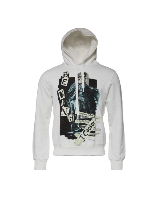 Dolce & Gabbana Weiße baumwoll-kapuzenpullover in Gray für Herren
